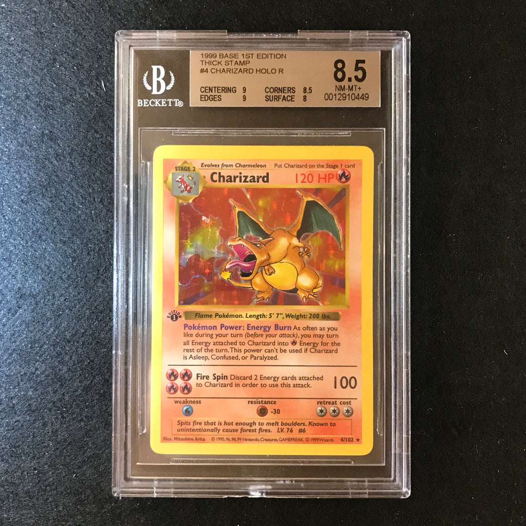 BGS 8.5 Charizard - 4/102 - Holo Rare Base Set 1st Edition Shadowless 1999  449