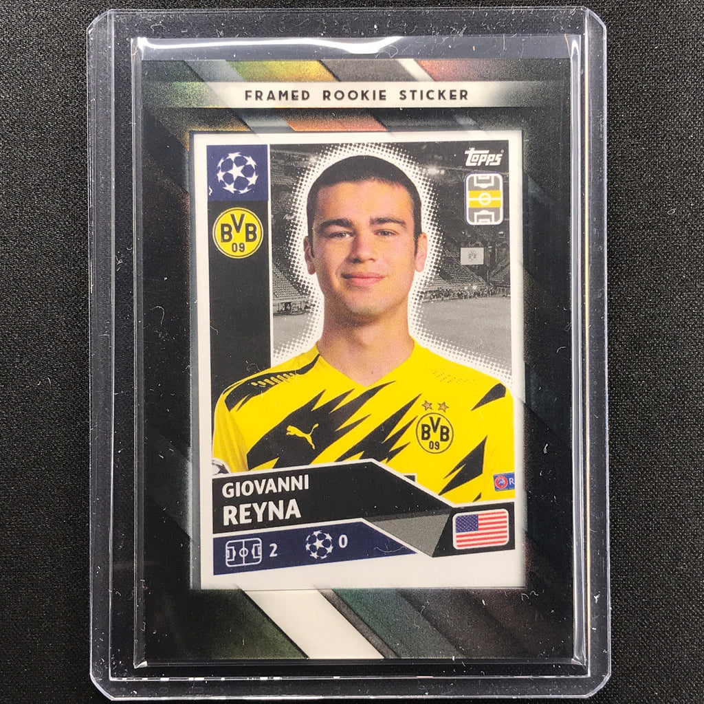 2021-22 Topps Chrome UEFA UCL GIOVANNI REYNA Framed Rookie Sticker