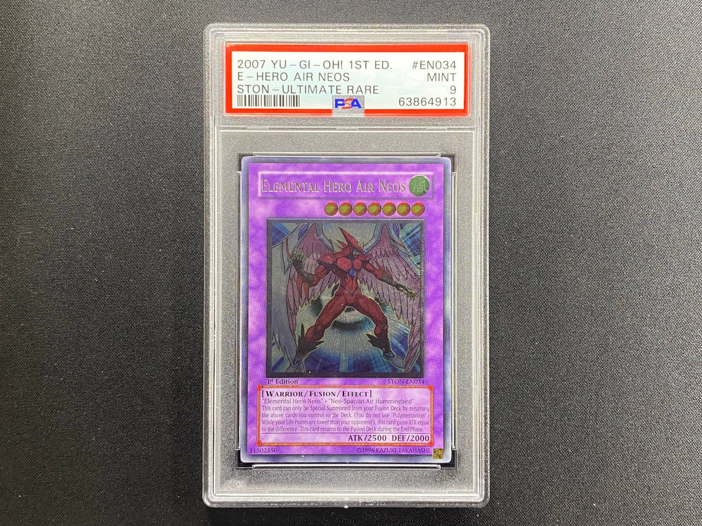 Psa 9 Elemental Hero Air Neos - Ston-en034 - Ultimate 1st Edition Stri –  Cherry Collectables