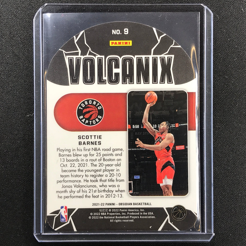 OBSIDIAN BASKETBALL 2021-22 PANINI 9 scottie barnes shops volcanix