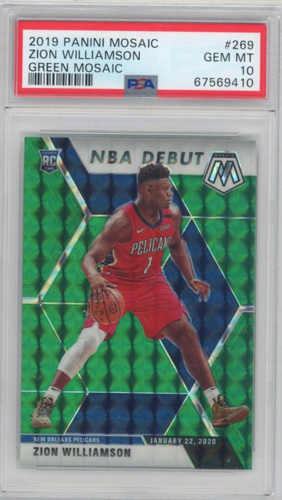 Zion Williamson Green 2024 Mosiac Rookie PSA 10