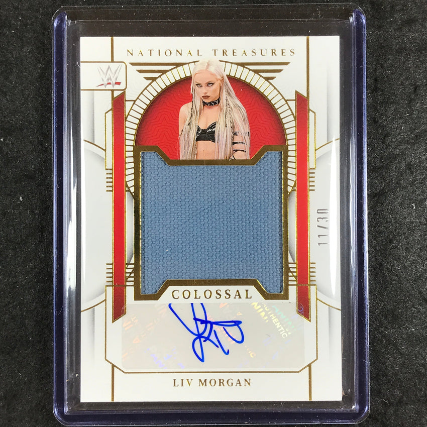 2024 National Treasures WWE LIV MORGAN Colossal Mat Materials Relic Auto 11/30