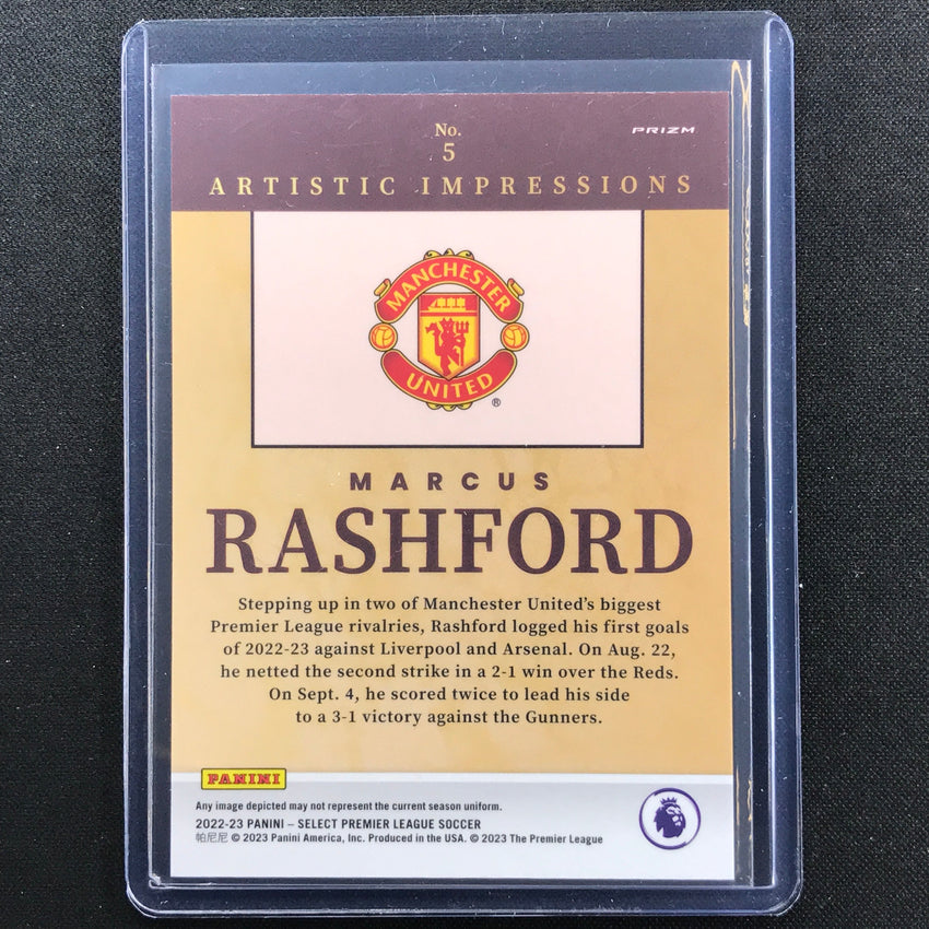 2022-23 Select EPL MARCUS RASHFORD Artistic Impressions Prizm SSP #5 –  Cherry Collectables