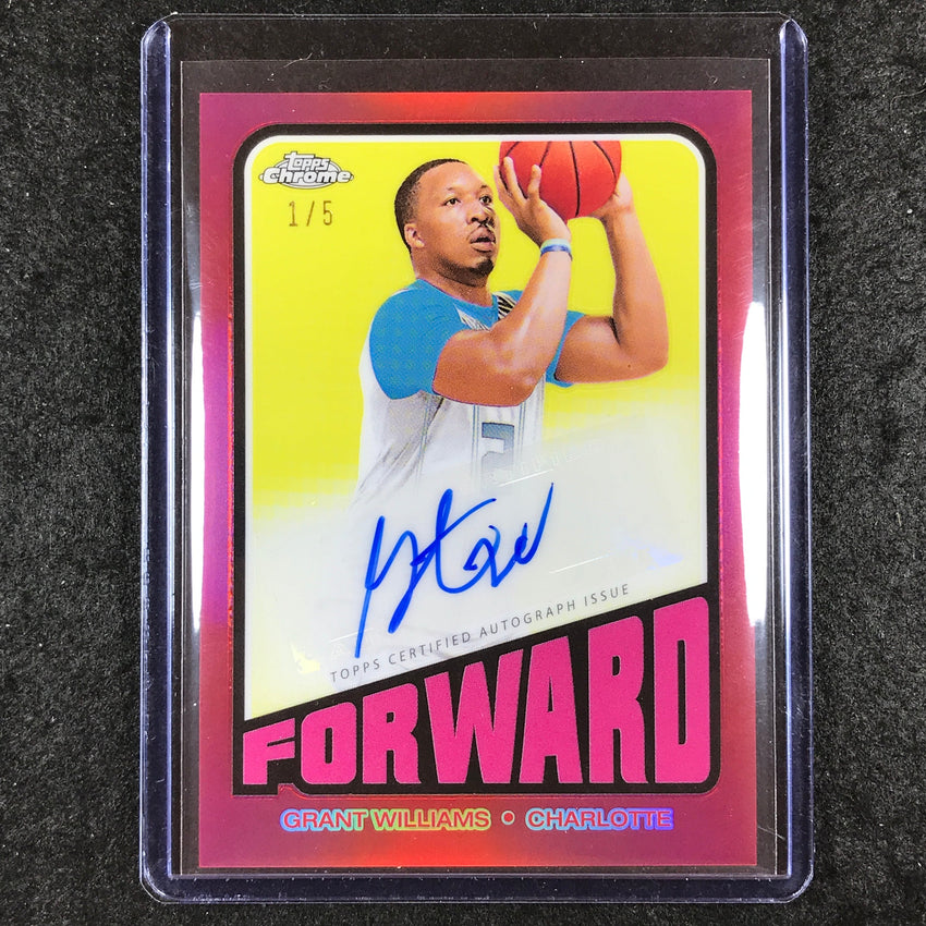 2023-24 Topps Chrome Basketball GRANT WILLIAMS 1972 Topps Auto Red 1/5