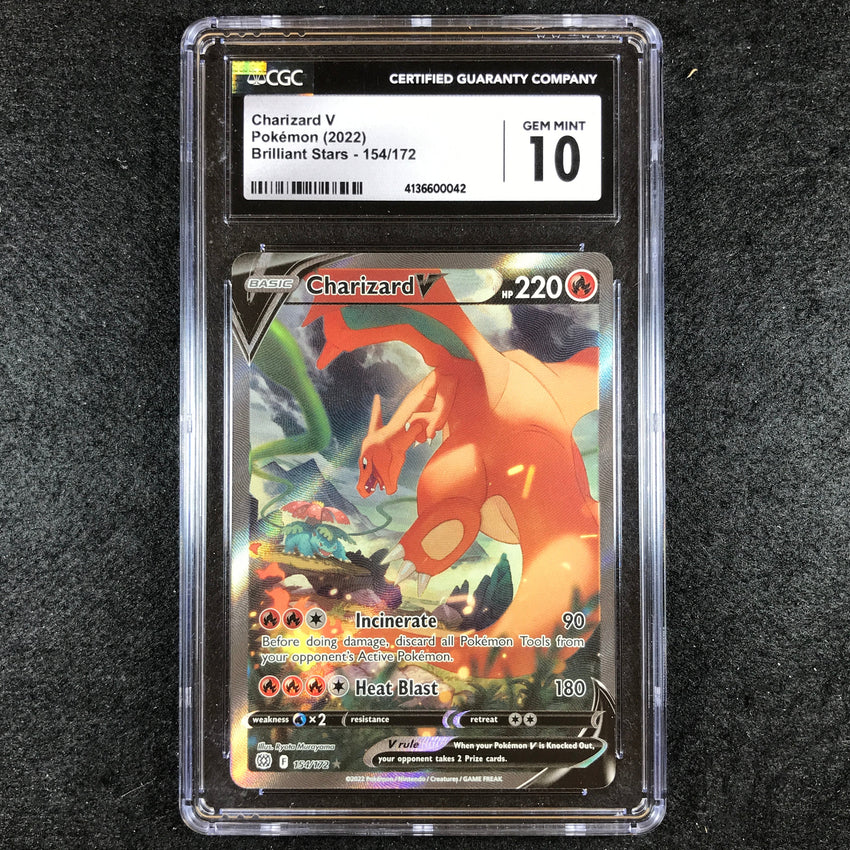 CGC 10 Charizard V - 154/172 - Alternate Art Ultra Rare Brilliant Star ...