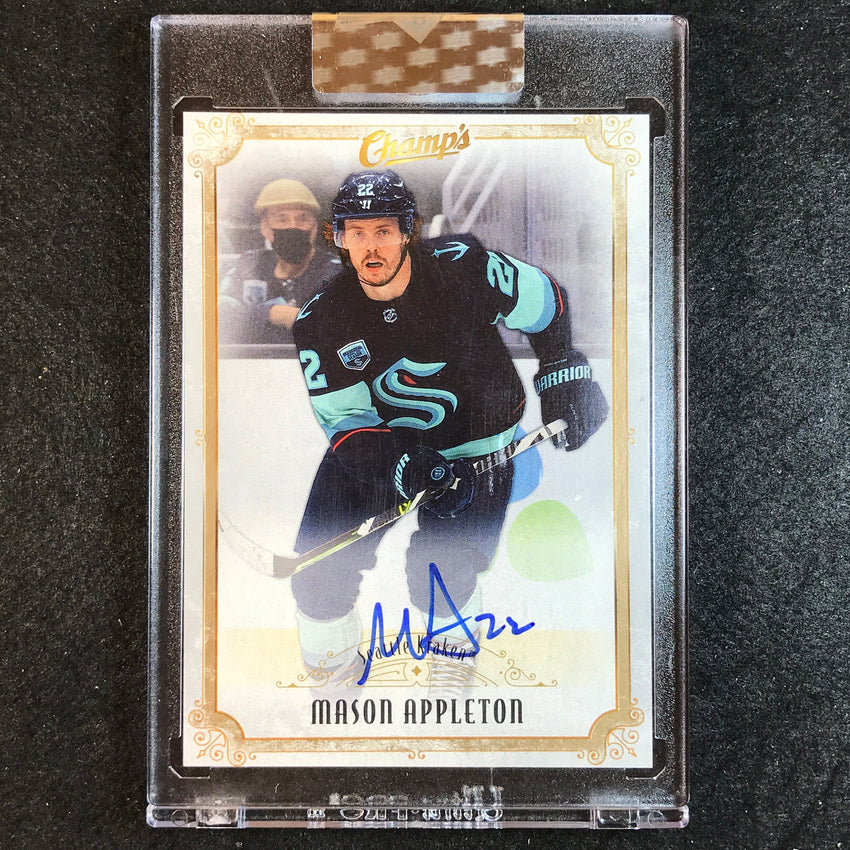 2021-22 Clear Cut Hockey MASON APPLETON Champs Auto Base #MA – Cherry ...