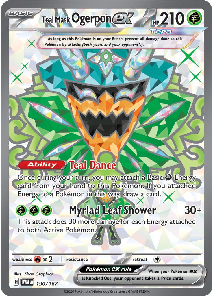 Teal Mask Ogerpon ex - 190/167 - Full Art Ultra Rare Twilight Masquerade