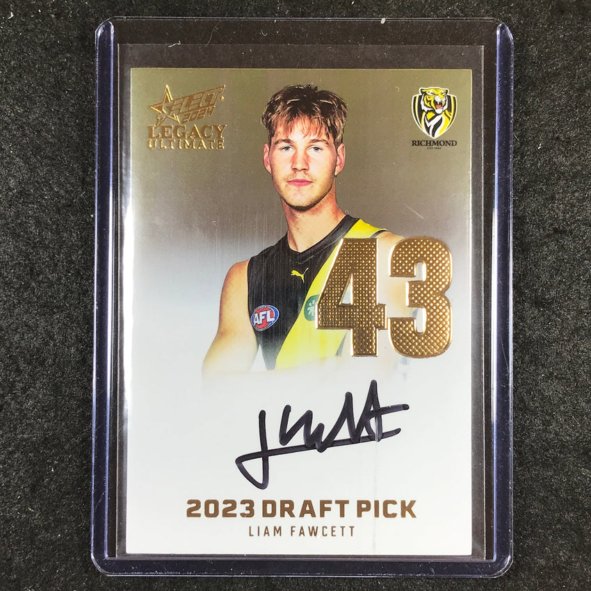 2024 Select AFL Legacy Ultimate LIAM FAWCETT Draft Pick Signatures Gold 63/85