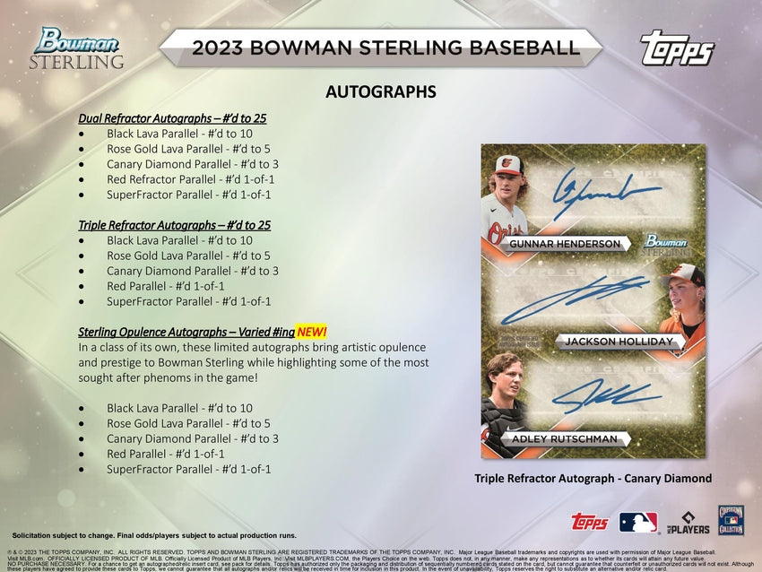 2023 Bowman Sterling Baseball Hobby Box | rutschman trout