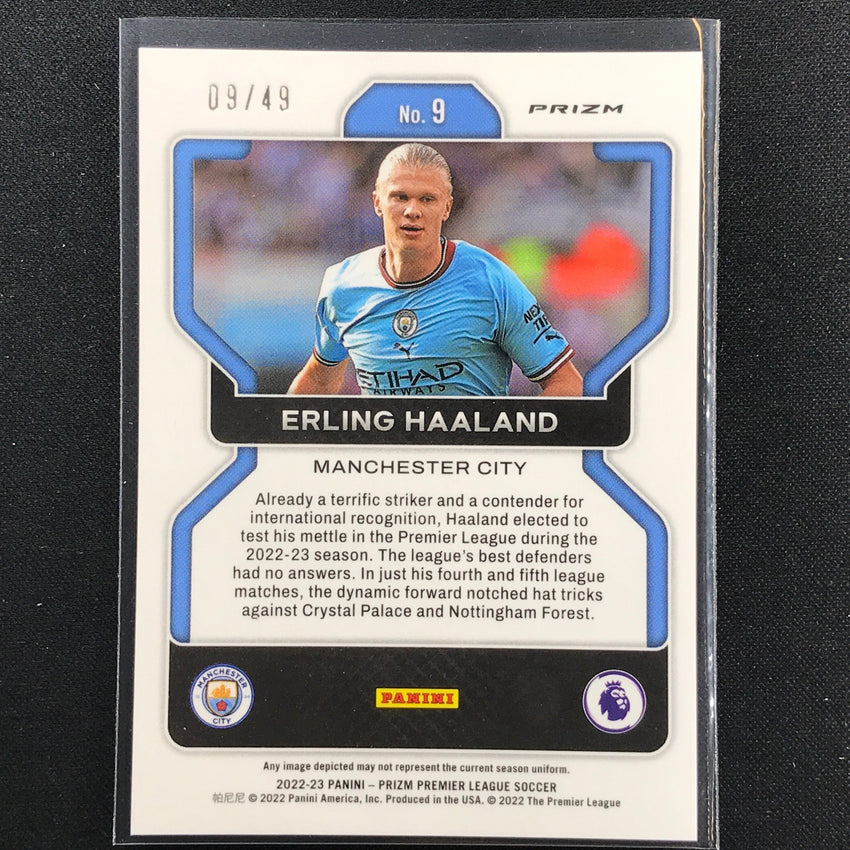 2022-23 Prizm Epl Erling Haaland Breakaway Red Disco 9/49