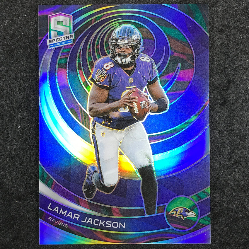 2023 Spectra Football Lamar Jackson Base Marble Neon 3/4