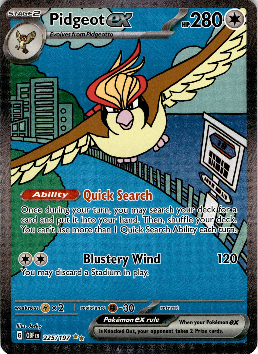 Pidgeot EX - 225/197 - Special Illustration Rare Obsidian Flames