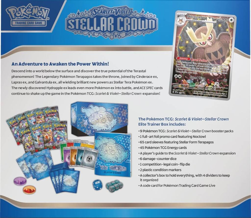 Pokemon TCG SV07 Scarlet & Violet Stellar Crown Elite Trainer Box