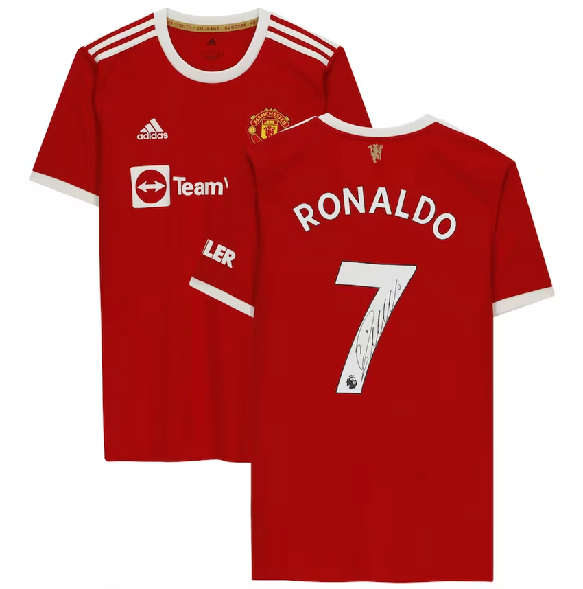 Fanatics Authentic Cristiano Ronaldo Manchester United Autographed Red Adidas 2021 Jersey