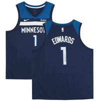 Fanatics Authentic Anthony Edwards Navy Minnesota Timberwolves Autographed Nike Swingman Jersey