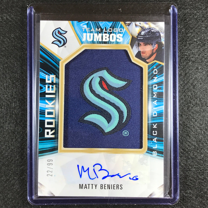 2022-23 Black Diamond Nhl Matty Beniers Rookie Manufactured Relic Auto 22/99