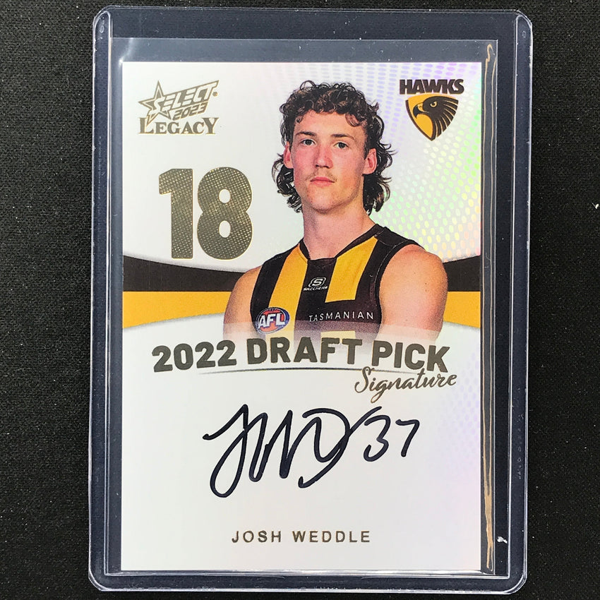 2023 Legacy Afl Josh Weddle 2022 Draft Pick Signature Auto Gold 15/90