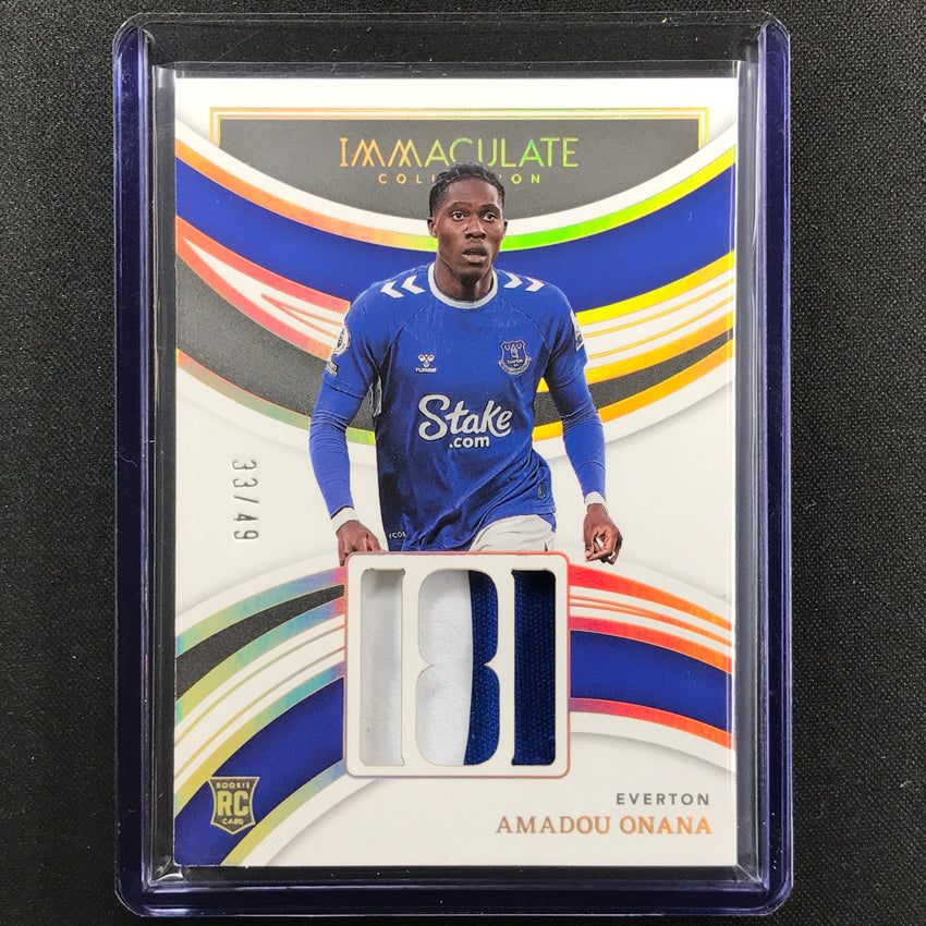 2022-23 Immaculate Amadou Onana Jersey Numbers Rookie Relic Patch 33/49