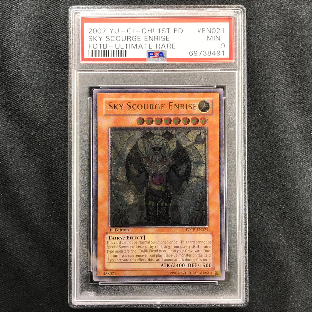 PSA 9 Sky Scourge Enrise - FOTB-EN021 - Ultimate Rare 1st Edition 491 ...