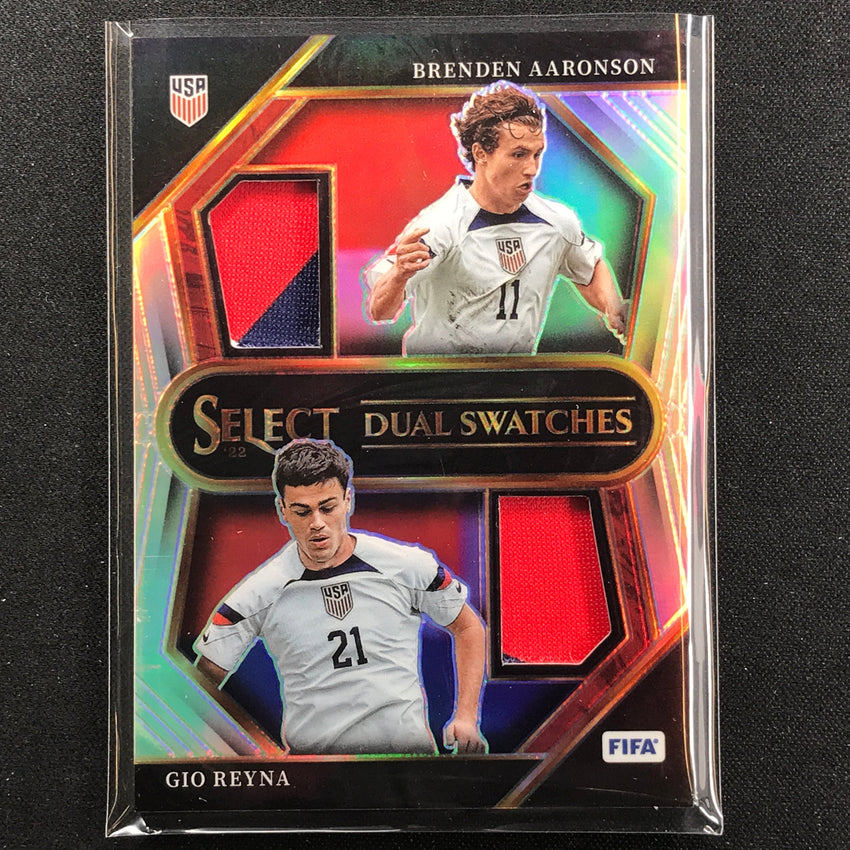 2022-23 Select Fifa Brenden Aaronson Gio Reyna Dual Swatches Relic Silver No Usa