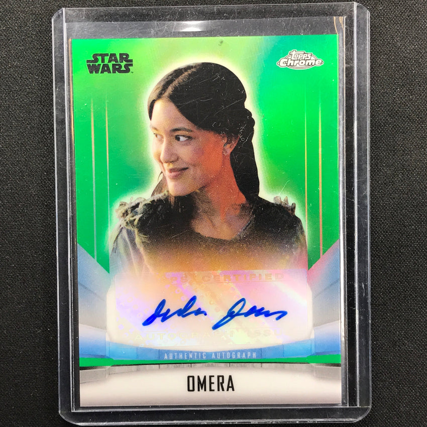 2022 Chrome Star Wars Mandalorian Beskar Julia Jones As Omera Auto Green 75/99