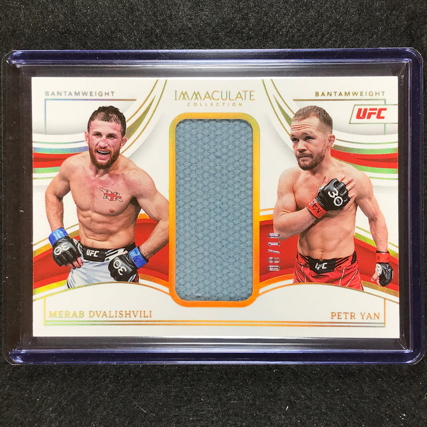 2023 Immaculate Merab Dvalishvili Petr Yan Dual Jumbo Octagon Canvas Relic 8/10