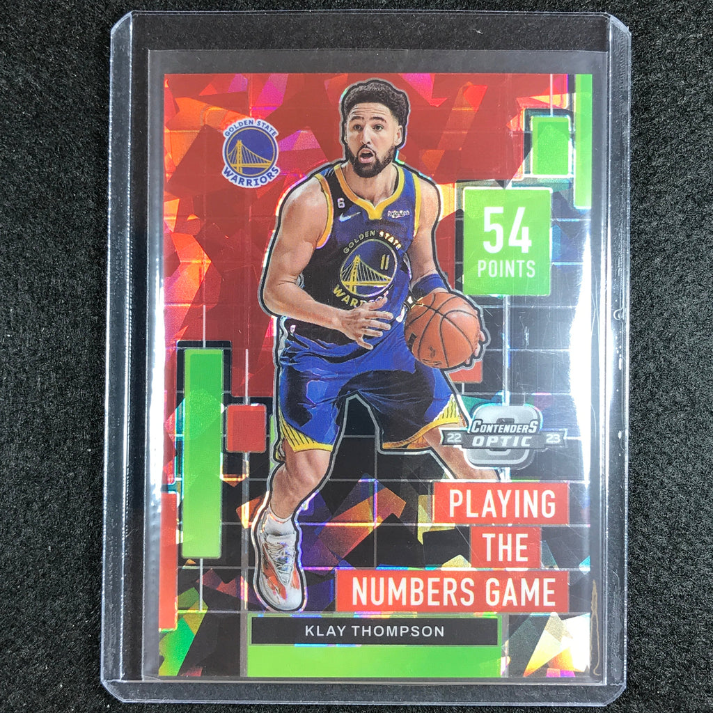 2022-23 Contenders Optic KLAY THOMPSON Playing the Numbers Game Red Ic ...