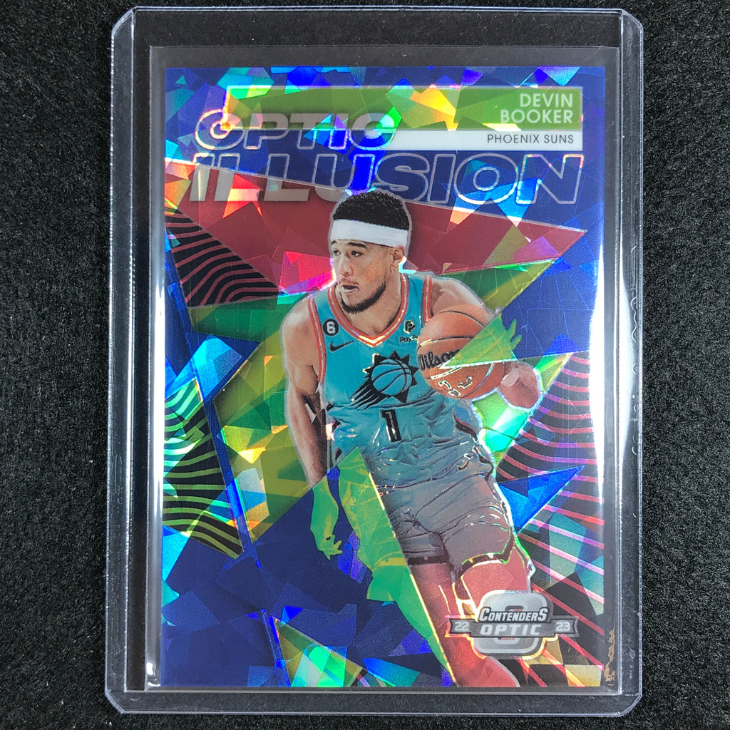 2022-23 Contenders Optic DEVIN BOOKER Optic Illusion Blue Cracked Ice ...