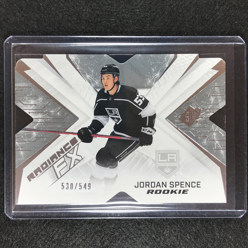 2022-23 Spx Nhl Jordan Spence Radiance Fx Rookie Silver 530/549