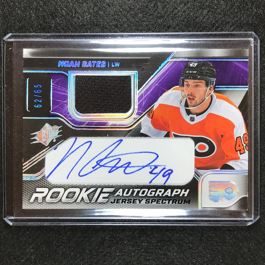 2022-23 Spx Nhl Noah Cates Rookie Jersey Auto Spectrum 62/65