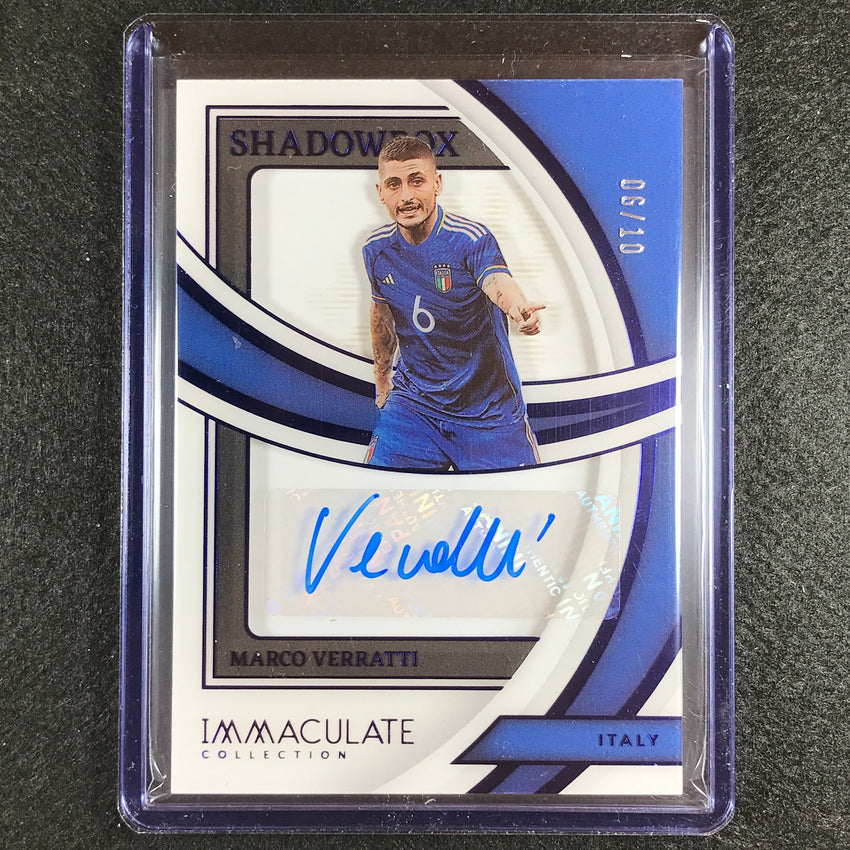 2022-23 Immaculate Marco Verratti Shadowbox Signature Acetate Auto Sapphire 6/10