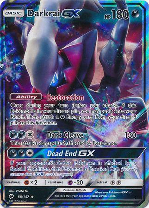 Darkrai GX - 88/147 - Ultra Rare - Burning Shadows-Cherry Collectables