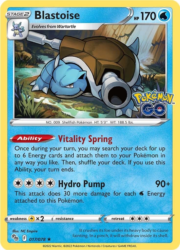 Blastoise - 017/078 - Holo Rare Pokemon Go