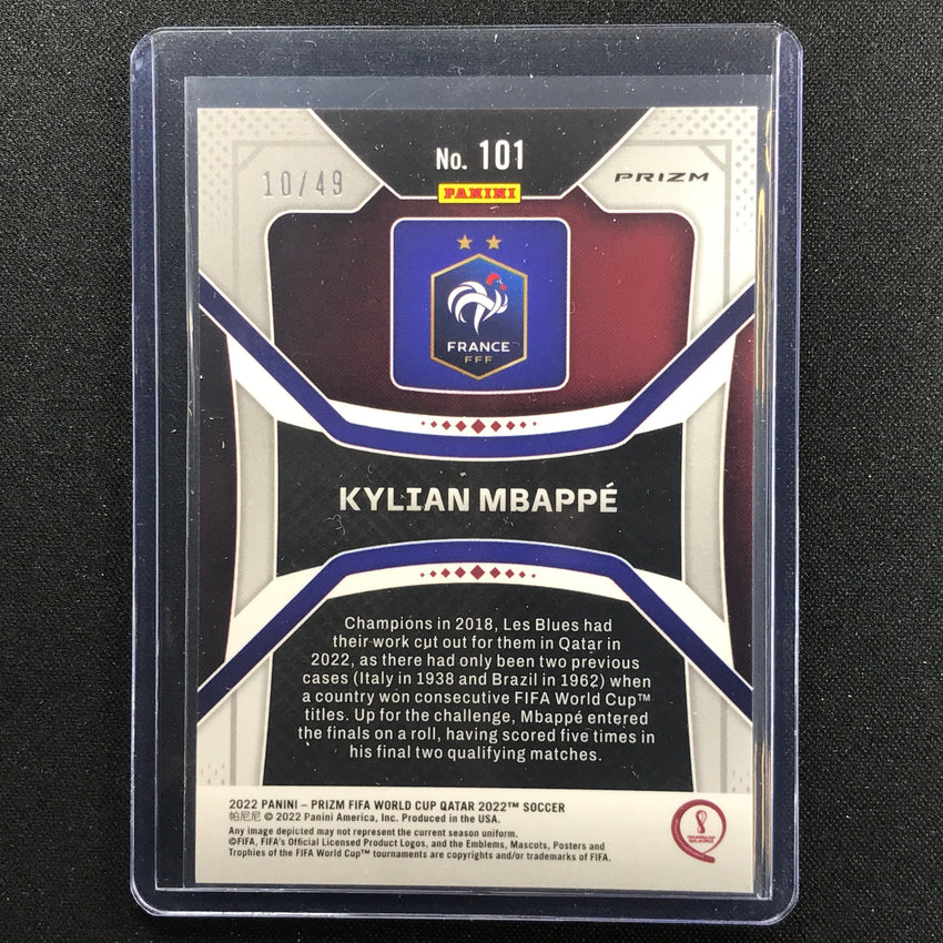 2022 Prizm Fifa World Cup Qatar Kylian Mbappe Purple Mojo 10/49