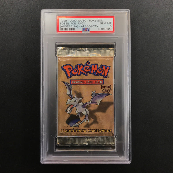 PSA 10 POKEMON FOSSIL FIRST EDITION BOOSTER PACK SET AERODACTYL