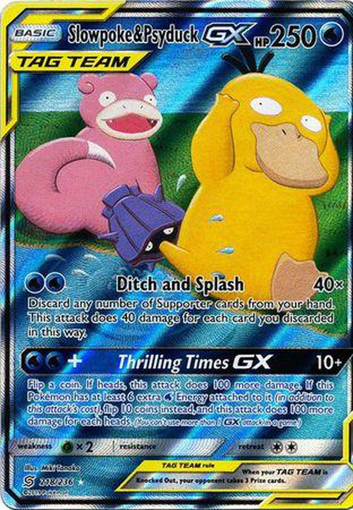 ALTERNATE ART Slowpoke And Psyduck Gx- 218/236 - Full Art Ultra Rare ...