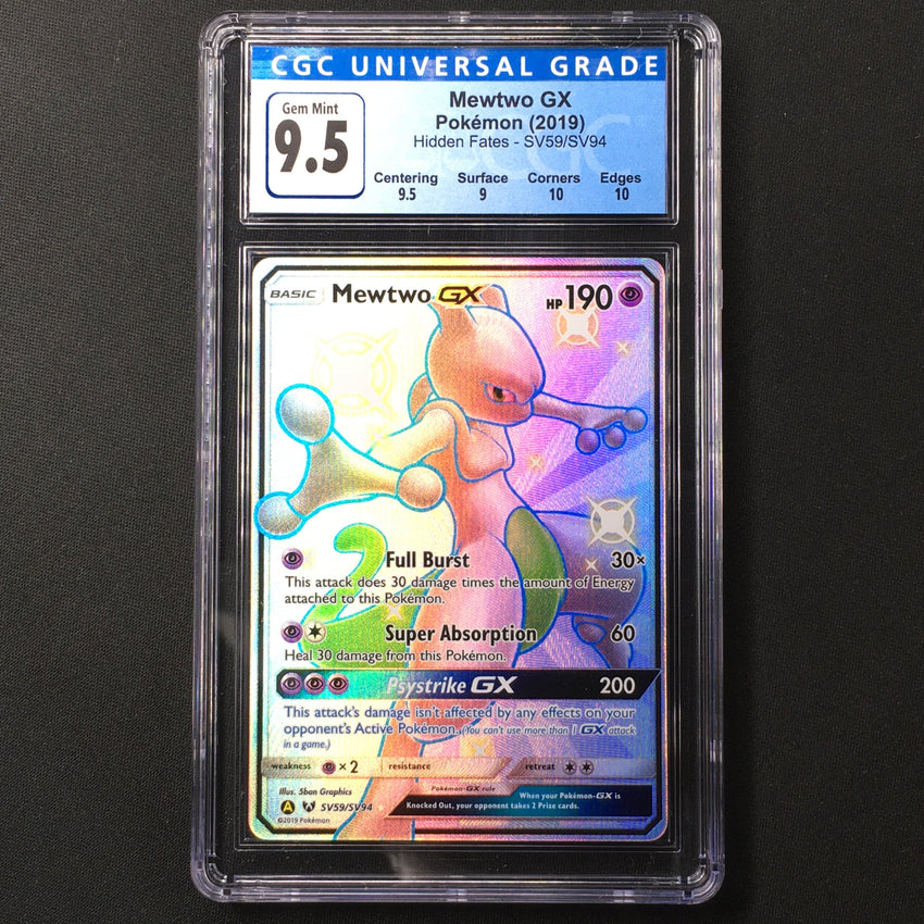 CGC 9.5 Mewtwo GX - SV59/SV94 - Shiny Ultra - Hidden Fates 348