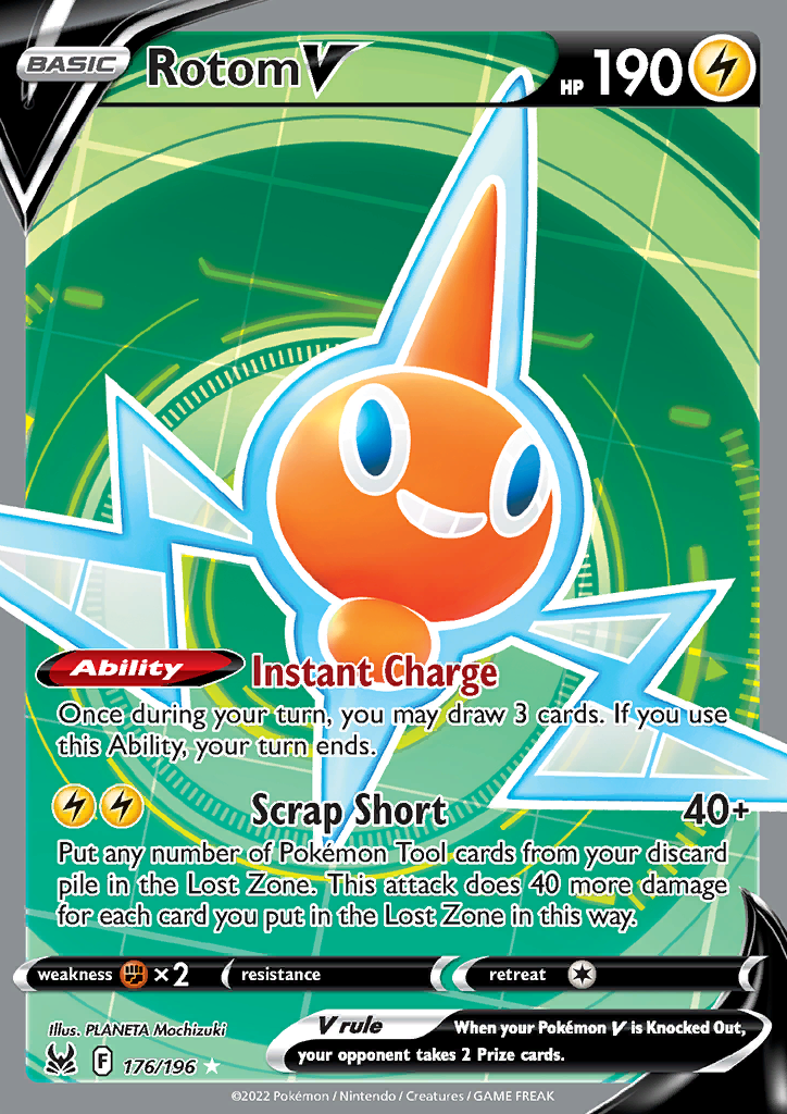 FULL ART Rotom V - 176/196 - Ultra Rare Lost Origin – Cherry