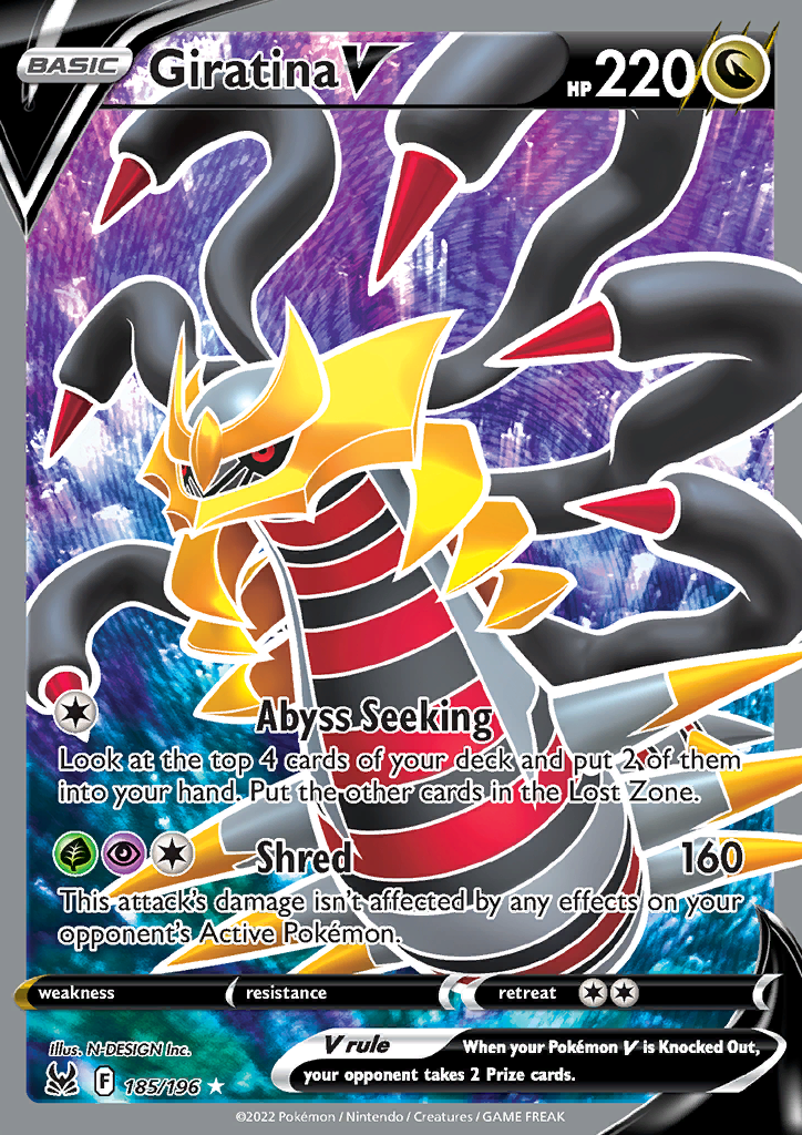 Giratina V - 185/196 - Full Art Ultra Rare Lost Origin