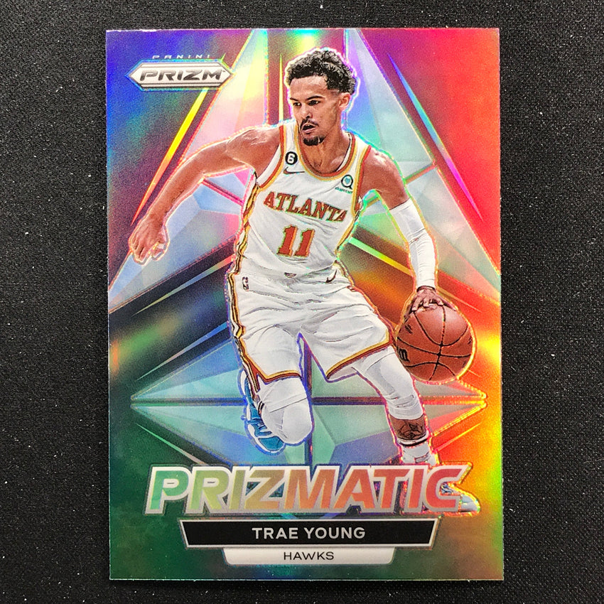 2022-23 Prizm Trae Young Prizmatic Silver Prizm No 10