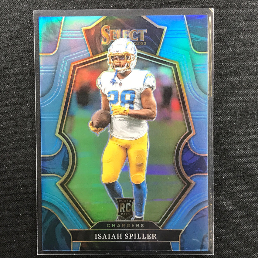 2022 Select Isaiah Spiller Premier Level Rookie Light Blue /99 No 157