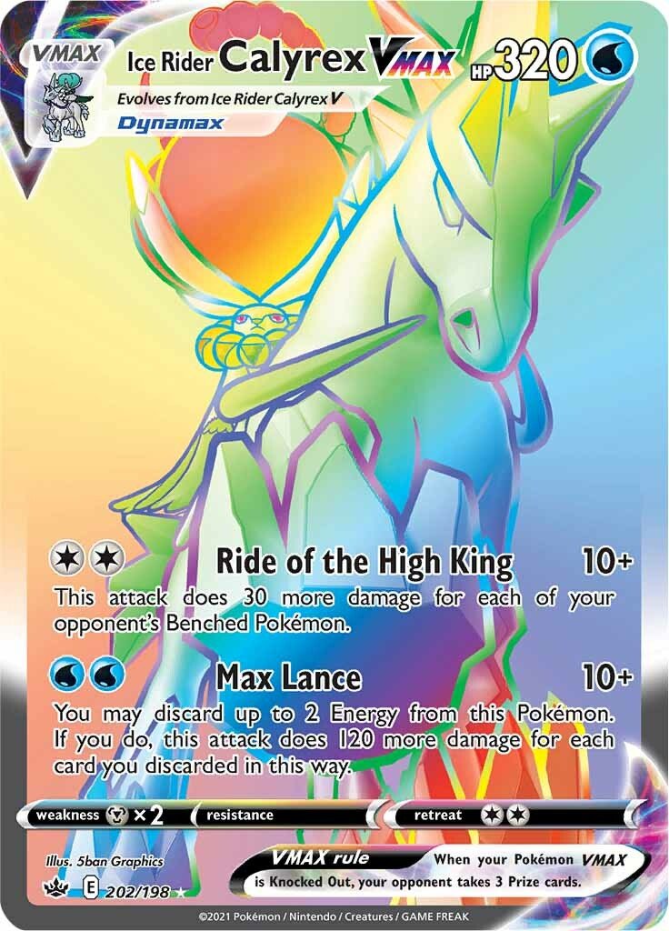 Ice Rider Calyrex VMAX - 202/198 - Hyper Rare Chilling Reign