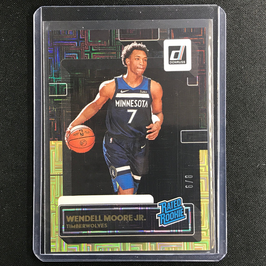 2022-23 Donruss Wendell Moore Jr. Rated Rookie Choice Infinite Black Gold 6/8