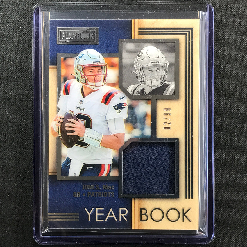 2022 Playbook Mac Jones Yearbook Swatches Jersey Silver 2/99