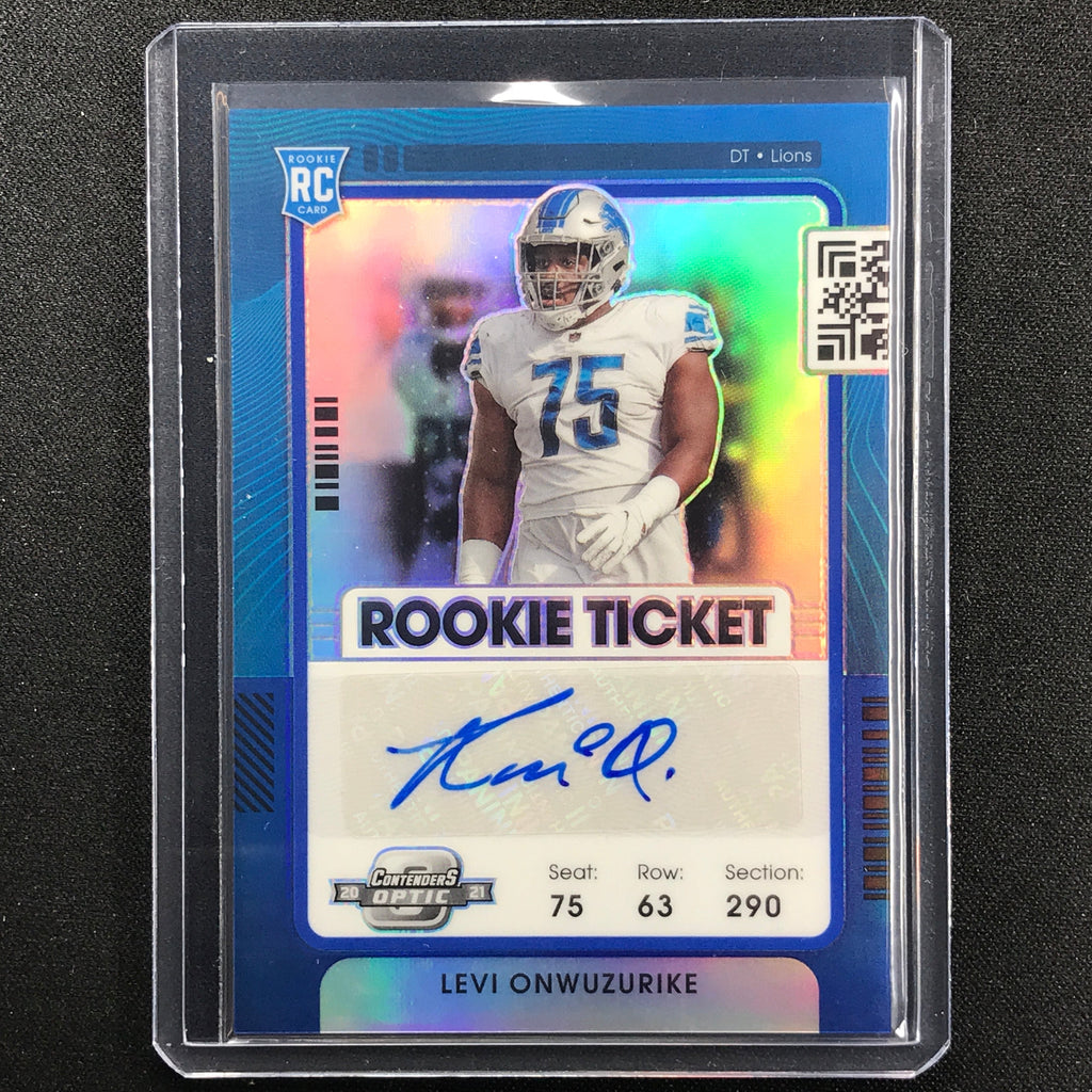 2021 Contenders Optic LEVI ONWUZURIKE Rookie Ticket Auto Blue 86/99 ...