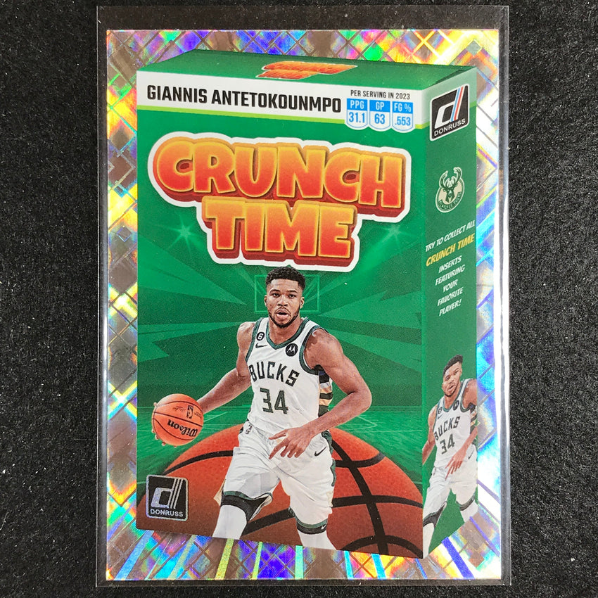 2023-24 Donruss Giannis Antetokounmpo Crunch Time Diamond No 15