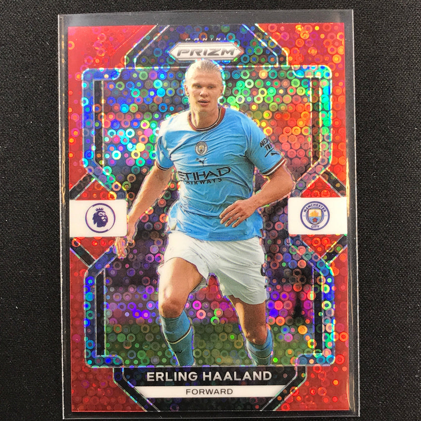 2022-23 Prizm Epl Erling Haaland Breakaway Red Disco 9/49