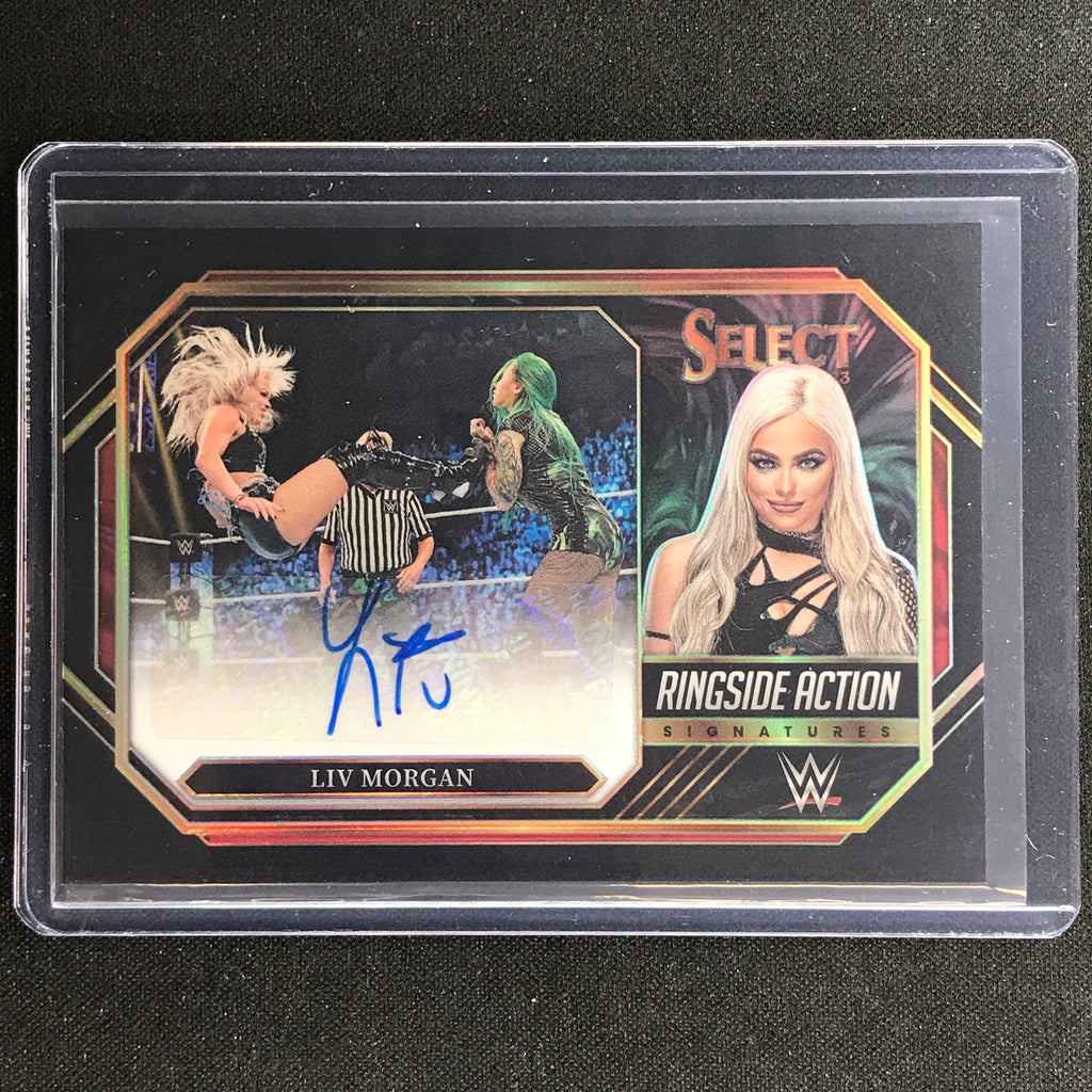 2023 Select WWE LIV MORGAN Ringside Action Signatures Auto Black Prizm ...