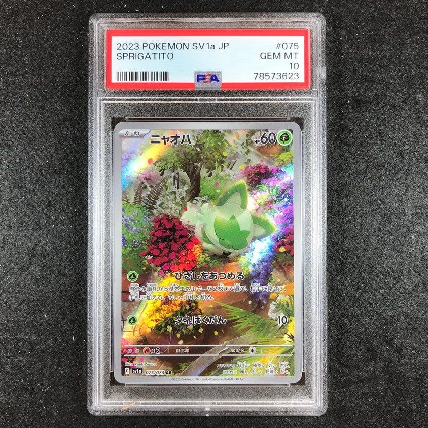 Pokemon TCG Japanese PSA 10 deals Sprigatito AR Triplet Beat SV1a 075