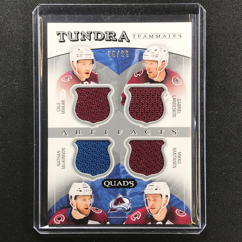 2022-23 Artifacts Tundra Teammates top Quads Makar/Landeskog/MacKinnon/Rantanen /99